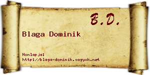 Blaga Dominik névjegykártya